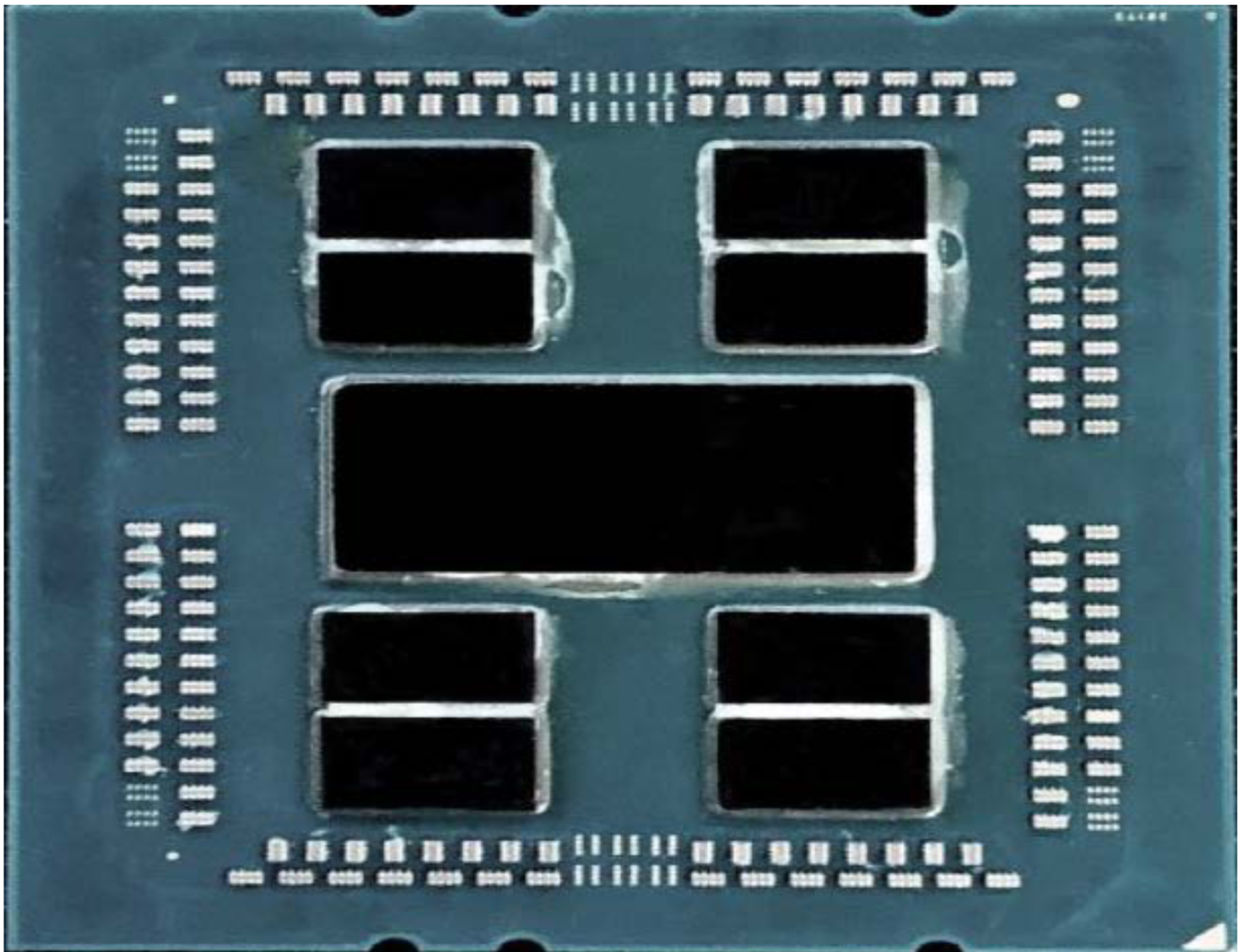 Photograph of a 7002 series AMD processor.